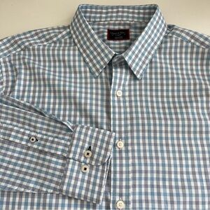 UNTUCKit Men’s Duras Purple Blue Plaid Long‎ Sleeve Button Down Large
